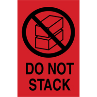 "Do Not Stack" International Shipping Labels, 6" L x 4" W, Black on Red Air Extreme Inc.