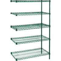&eacute;tag&egrave;res robustes en treillis m&eacute;tallique au fini &eacute;poxy vert, Ensemble de Ajout, 5 Tablettes, 36" la x 74" h x 18" p Air Extreme Inc.