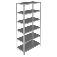 Shelving Unit, Galvanized Steel, Slotted Angle, 400 lbs. Capacity, 36" W x 72" H x 12" D Air Extreme Inc.