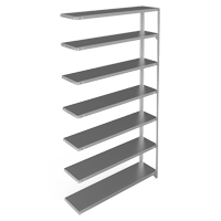 Shelving Unit, Galvanized Steel, Slotted Angle, 300 lbs. Capacity, 48" W x 84" H x 12" D Air Extreme Inc.