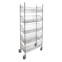 Wire Basket Shelving Cart, 5 Tiers, 48" W x 80" H x 24" D Air Extreme Inc.