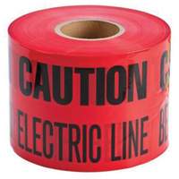 "Buried Electric Line" Identoline&reg; Underground Warning Tape, 6" W x 1000' L, Black on Red Air Extreme Inc.