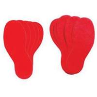 Floor Marking Labels, Footprint, 12" L x 3.75" W, Red, Vinyl Air Extreme Inc.
