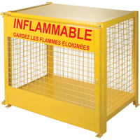 Gas Cylinder Cabinets, 6 Cylinder Capacity, 44" W x 30" D x 37" H, Yellow Air Extreme Inc.