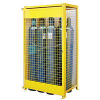 Gas Cylinder Cabinets, 10 Cylinder Capacity, 44" W x 30" D x 74" H, Yellow Air Extreme Inc.