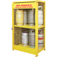 Gas Cylinder Cabinets, 12 Cylinder Capacity, 44" W x 30" D x 74" H, Yellow Air Extreme Inc.