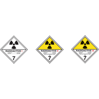 &eacute;tiquettes d'exp&eacute;dition TMD, Classe 7, Radioactif I, Papier Air Extreme Inc.