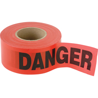 Petits rubans standards pour barricades, Anglais, 3" la x 300' lo, 2 mils, Noir/rouge Air Extreme Inc.