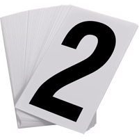 Num&eacute;ros autocollants, 2, 3-1/2" h, Noir sur blanc Air Extreme Inc.
