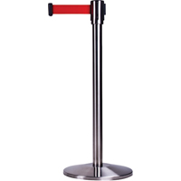 Free-Standing Crowd Control Barrier, Steel, 35" H, Red Tape, 7' Tape Length Air Extreme Inc.