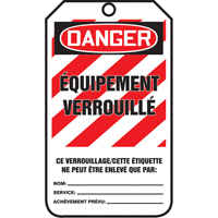 Lockout Tags, Cardstock, 3-1/8" W x 5-7/8" H, French Air Extreme Inc.