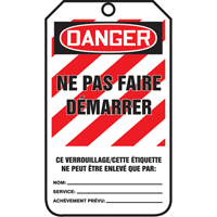 Lockout Tags, Cardstock, 3-1/8" W x 5-7/8" H, French Air Extreme Inc.