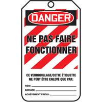 Lockout Tags, Cardstock, 3-1/8" W x 5-7/8" H, French Air Extreme Inc.