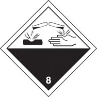 TDG Shipping Labels, Class 8, Corrosives, Paper Air Extreme Inc.