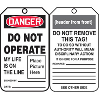Safety Tags, Plastic, 3-3/8" W x 5-3/4" H, English Air Extreme Inc.