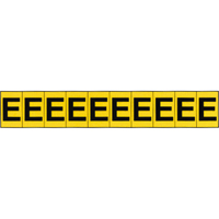 Individual Adhesive Letter Markers, E, 1" H, Black on Yellow Air Extreme Inc.
