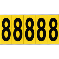 Individual Adhesive Number Markers, 8, 3-7/8" H, Black on Yellow Air Extreme Inc.