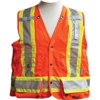 Surveyor Safety Vest, High Visibility Orange, Medium, Polyester Air Extreme Inc.