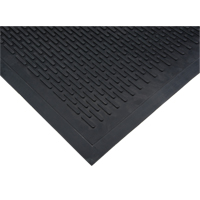 Low-Profile Matting, Rubber, Scraper Type, Solid Pattern, 3' x 5', Black Air Extreme Inc.