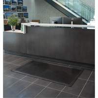 Low-Profile Matting, Rubber, Scraper Type, Solid Pattern, 3' x 5', Black Air Extreme Inc.