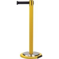 Free-Standing Crowd Control Barrier, Steel, 35" H, Black Tape, 7' Tape Length Air Extreme Inc.