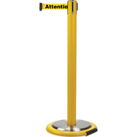 Free-Standing Crowd Control Barrier, Steel, 35" H, Yellow Tape, 7' Tape Length Air Extreme Inc.