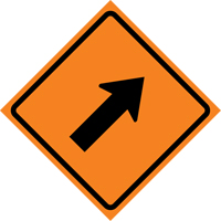 Right Diagonal Arrow Roll-Up Traffic Sign, 36" x 36", Vinyl, Pictogram Air Extreme Inc.