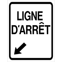 "Ligne d'Arr&ecirc;t" Roll-Up Traffic Sign, 23-3/5" x 29-1/2", Vinyl, French with Pictogram Air Extreme Inc.
