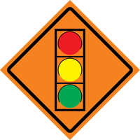 Stop Light Roll-Up Traffic Sign, 29-1/2" x 29-1/2", Vinyl, Pictogram Air Extreme Inc.