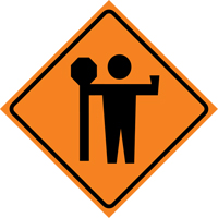 Flagman Roll-Up Sign Traffic Sign, 36" x 36", Vinyl, Pictogram Air Extreme Inc.