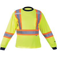 Chemise de s&eacute;curit&eacute; &agrave; manches longues, Polyester, Moyen, Jaune lime haute visibilit&eacute; Air Extreme Inc.