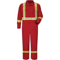 Flame-Resistant Deluxe Coveralls with Reflective Trim, Size 38, Red, 5.6 cal/cm² Air Extreme Inc.
