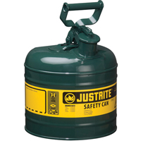 Safety Cans, Type I, Steel, 2 US gal., Green, FM Approved/UL/ULC Listed Air Extreme Inc.