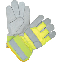 Gants d'ajusteur orange haute visibilit&eacute; doubl&eacute;s pour l'hiver, Grand, Paume en Cuir de vache refendu, Doublure en Thinsulate Air Extreme Inc.