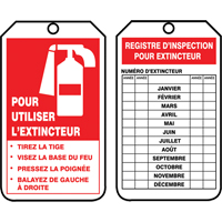 &eacute;tiquettes de s&eacute;curit&eacute; d'inspection et de contr&ocirc;le de l'&eacute;tat de l'&eacute;quipement, Plastique, 3-1/8" la x 5-7/8" h, Français Air Extreme Inc.