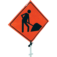 Men At Work Pole Sign, 24" x 24", Vinyl, Pictogram Air Extreme Inc.