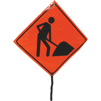 Men At Work Rolled Sign, 24" x 24", Vinyl, Pictogram Air Extreme Inc.