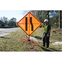 Panneau de construction enroulable - Tilt-Adjust prenez la voie de gauche, 36" x 36", Vinyle, Pictogramme Air Extreme Inc.