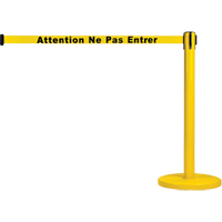 Free-Standing Crowd Control Barrier, Steel, 35" H, Yellow Tape, 7' Tape Length Air Extreme Inc.