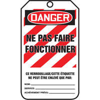 Lockout Tags, Plastic, 3-3/8" W x 5-5/8" H, French Air Extreme Inc.