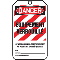 Lockout Tags, Cardstock, 3-3/8" W x 5-7/8" H, French Air Extreme Inc.