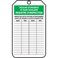 &eacute;tiquettes de s&eacute;curit&eacute; d'inspection et de contr&ocirc;le de l'&eacute;tat de l'&eacute;quipement, Papier cartonn&eacute;, 3-1/8" la x 5-7/8" h, Français Air Extreme Inc.
