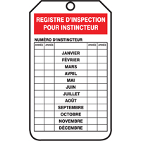 &eacute;tiquettes de s&eacute;curit&eacute; d'inspection et de contr&ocirc;le de l'&eacute;tat de l'&eacute;quipement, Plastique, 3-1/8" la x 5-7/8" h, Français Air Extreme Inc.