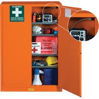 Emergency Preparedness Storage Cabinets, Steel, 4 Shelves, 65" H x 43" W x 18" D, Orange Air Extreme Inc.