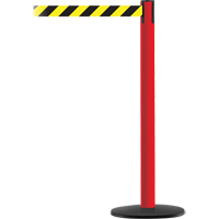 Montant pour syst&egrave;me Advance TensaBarrier, Acier, 36" h, Ruban Noir/Jaune, Longueur du ruban 7,5' Air Extreme Inc.