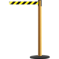 Montant pour syst&egrave;me Advance TensaBarrier, Acier, 36" h, Ruban Noir/Jaune, Longueur du ruban 7,5' Air Extreme Inc.