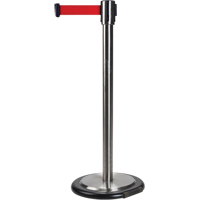 Free-Standing Crowd Control Barrier, Steel, 35" H, Red Tape, 12' Tape Length Air Extreme Inc.