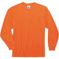 GloWear 8091 Non-Certified Long Sleeve T-Shirt, Polyester, Small, High Visibility Orange Air Extreme Inc.