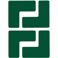 Floor Corner Marks, L, 5" L x 2" W, Green, Polyester Air Extreme Inc.