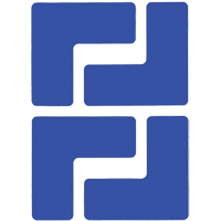 Floor Corner Marks, L, 5" L x 2" W, Blue, Polyester Air Extreme Inc.